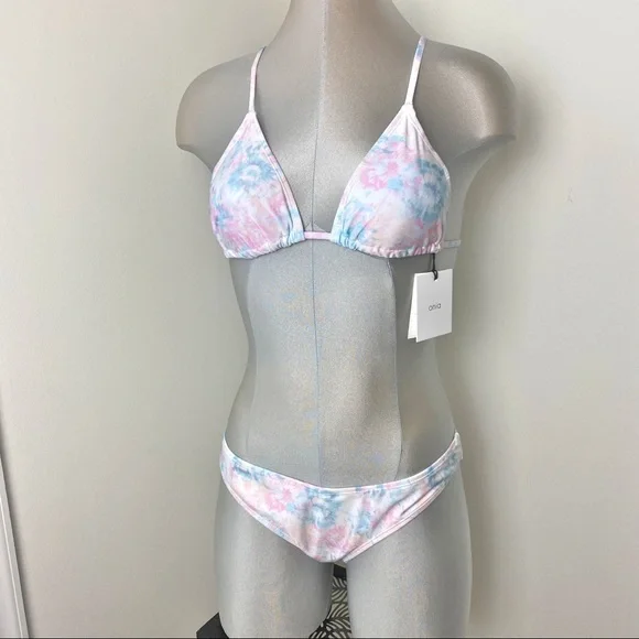 ONIA Bikini triangle top & bottom Set Size Small S pastel tones strappy back - Picture 7 of 7